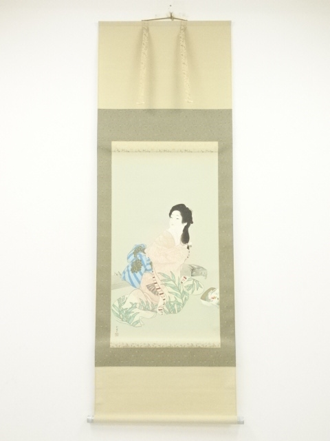 上村松園　娘深雪　シルクスクリーン　紙本掛軸 176/250（共箱）